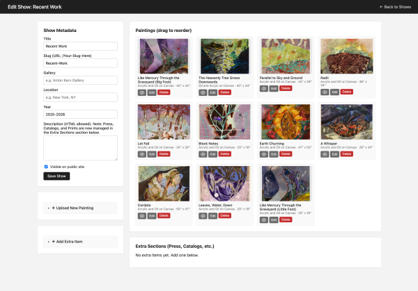 Painting website screenshot